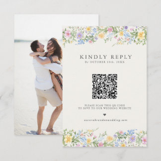 Tarjeta De Confirmación De Asistencia Boda floral de jardín ornamental de primavera en p