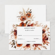 Boda floral de otoño con burgundy y naranja quemad