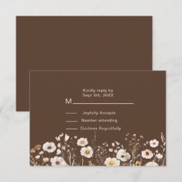 Tarjeta De Confirmación De Asistencia Boda floral de otoño de flores silvestres