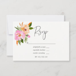 Tarjeta De Confirmación De Asistencia Boda floral de primavera Pastel