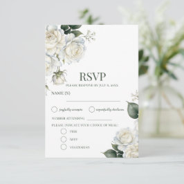 Tarjeta De Confirmación De Asistencia Boda floral de rosas salvia
