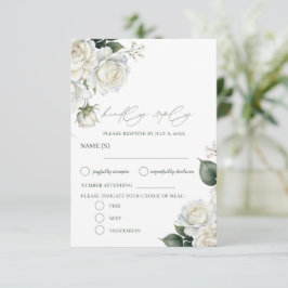 Tarjeta De Confirmación De Asistencia Boda floral de rosas salvia