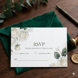 Tarjeta De Confirmación De Asistencia Boda floral de rosas salvia
