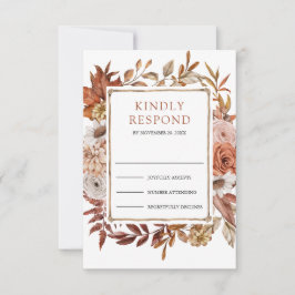 Tarjeta De Confirmación De Asistencia Boda floral de terracota