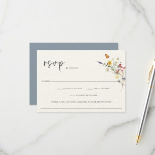 Tarjeta De Confirmación De Asistencia Boda Floral de Wild Meadow