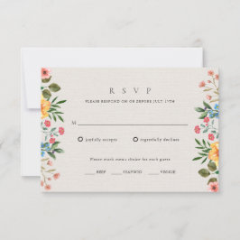 Tarjeta De Confirmación De Asistencia Boda Floral de Wildflowers Garden