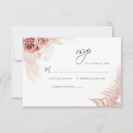 Tarjeta De Confirmación De Asistencia Boda floral del desierto de terracota de pampas