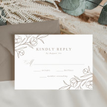 Boda Floral Dibujada en Tono Taupe