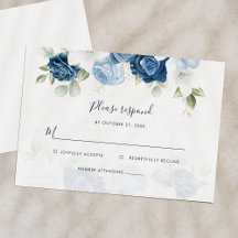 Boda Floral Dusty Blue Floral Script