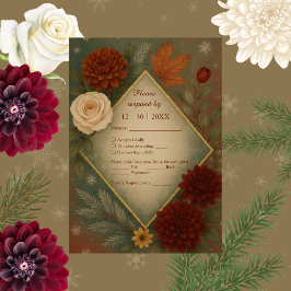 Tarjeta De Confirmación De Asistencia boda floral elegante de otoño