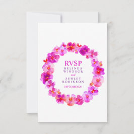 Tarjeta De Confirmación De Asistencia Boda floral flor pansy rosa