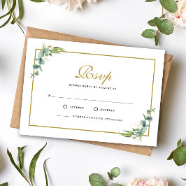 Tarjeta De Confirmación De Asistencia Boda floral geométrica de eucalipto