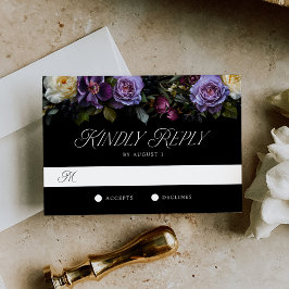 Tarjeta De Confirmación De Asistencia Boda floral gótica temperamental