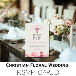 Tarjeta De Confirmación De Asistencia Boda floral inspiradora de rosa elegante