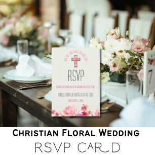 Tarjeta De Confirmación De Asistencia Boda floral inspiradora de rosa elegante 