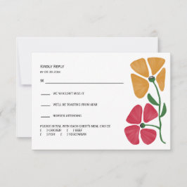 Tarjeta De Confirmación De Asistencia Boda floral luminoso y colorido de Nouveau