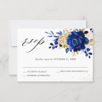Boda floral metálico Royal Blue Yellow Gold