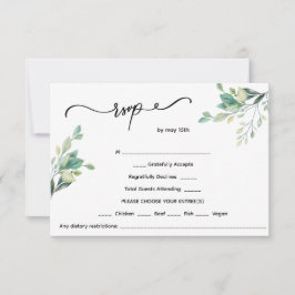Tarjeta De Confirmación De Asistencia boda floral minimalista