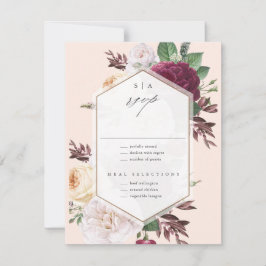 Tarjeta De Confirmación De Asistencia Boda floral monograma
