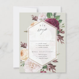 Tarjeta De Confirmación De Asistencia Boda floral monograma