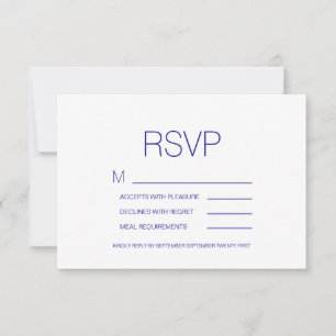 Tarjeta De Confirmación De Asistencia Boda floral Navy Blue Boho
