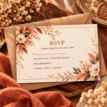 Boda Floral Otoñal Marrón Cobre Rústico