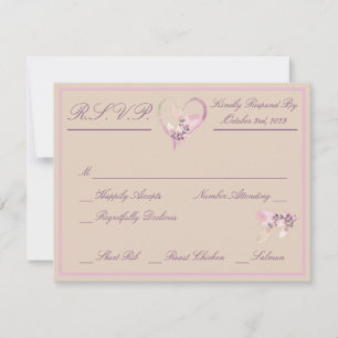Tarjeta De Confirmación De Asistencia Boda Floral Otoño Rubor & Mauve