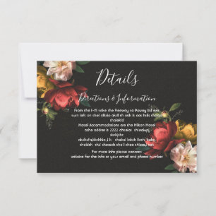 Tarjeta De Confirmación De Asistencia Boda floral Rembrandt Detalles y tarjeta de inform