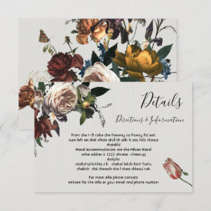 Tarjeta De Confirmación De Asistencia Boda floral Rembrandt Detalles y tarjeta de inform