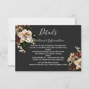 Tarjeta De Confirmación De Asistencia Boda floral Rembrandt Detalles y tarjeta de inform