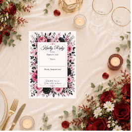 Tarjeta De Confirmación De Asistencia Boda floral romántica de color rosa