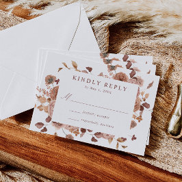 Tarjeta De Confirmación De Asistencia Boda floral romántica de otoño