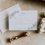 Tarjeta De Confirmación De Asistencia Boda floral romántico azul vintage<br><div class="desc">Elegante tarjeta RSVP de boda romántica,  adornada con un impresionante diseño floral de color azul suave y caligrafía clásica.</div>