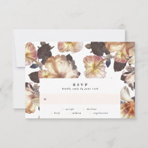Tarjeta De Confirmación De Asistencia Boda floral romántico moderno
