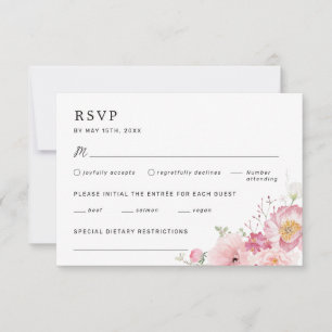 Tarjeta De Confirmación De Asistencia Boda Floral Rosa