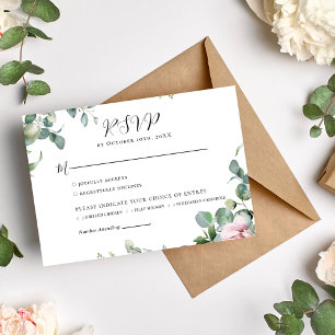 Tarjeta De Confirmación De Asistencia Boda floral rosa acuarela