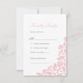 Tarjeta De Confirmación De Asistencia Boda floral rosa rosa rosa rosa rosa vintage