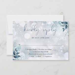 Tarjeta De Confirmación De Asistencia Boda Floral Rústica Elegante de Invierno