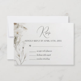 Tarjeta De Confirmación De Asistencia Boda floral simple y elegante