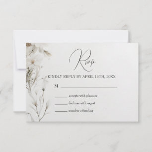 Tarjeta De Confirmación De Asistencia Boda floral simple y elegante