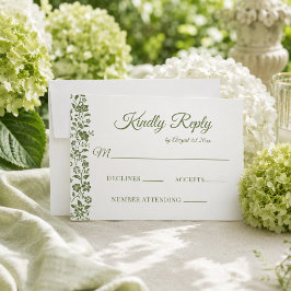 Tarjeta De Confirmación De Asistencia Boda floral verde cítrico