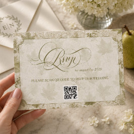 Tarjeta De Confirmación De Asistencia Boda floral verde salvia vintage