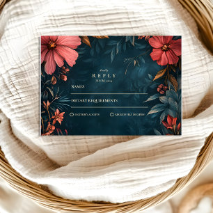 Tarjeta De Confirmación De Asistencia Boda floral victoriana temperamental