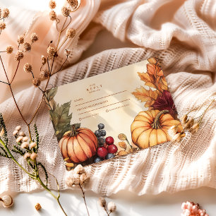 Tarjeta De Confirmación De Asistencia Boda Florales de Especias de Calabaza