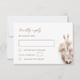 Tarjeta De Confirmación De Asistencia Boda Flores Boho 3D Rubor