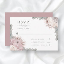 Boda Flores Secas Florales Boho Rosa Polvorienta