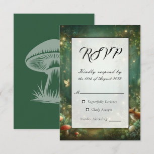 Tarjeta De Confirmación De Asistencia Boda forestal encantado de Emerald Green