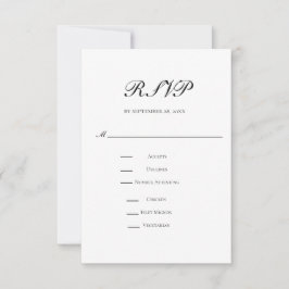 Tarjeta De Confirmación De Asistencia Boda Formal Clásica Tradicional Elegante