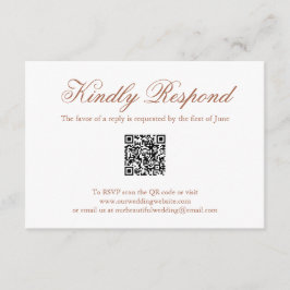 Tarjeta De Confirmación De Asistencia Boda formal de código QR tradicional de Terracota