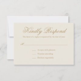 Tarjeta De Confirmación De Asistencia Boda formal elegante tradicional de marfil